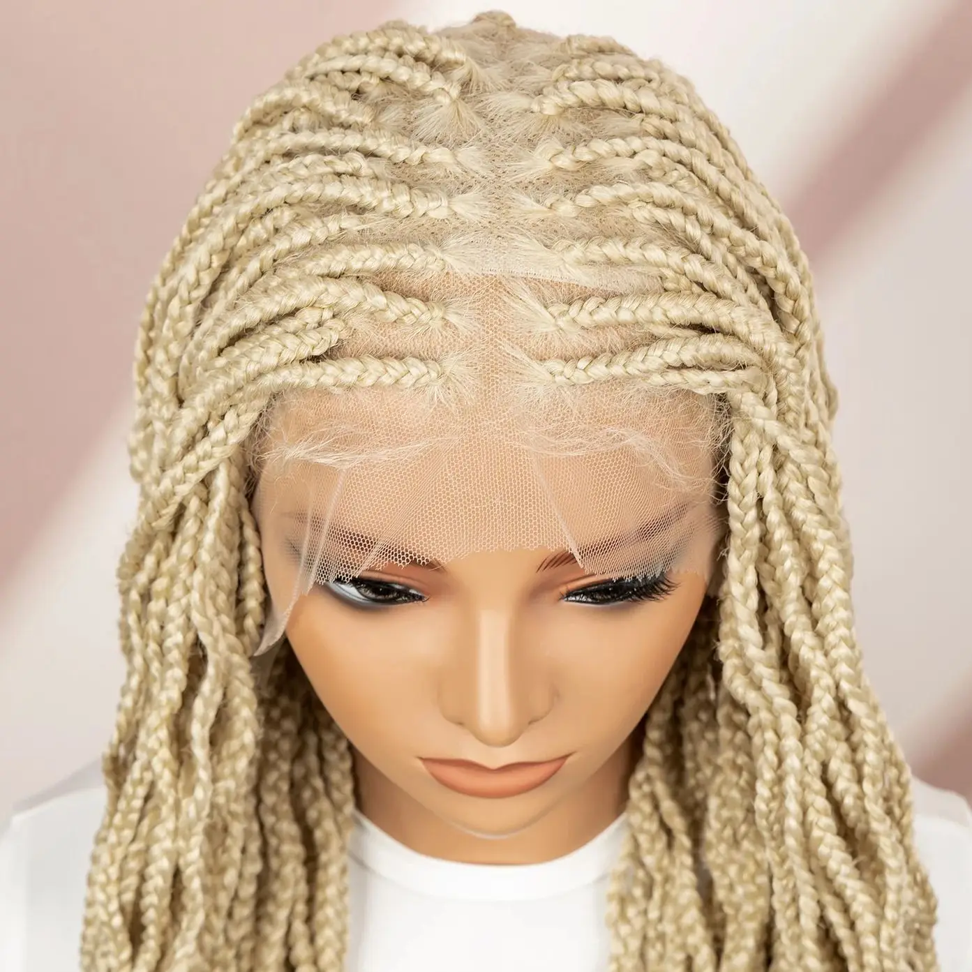 

Парик с косами Ginger Box, 613 цветов, двойные кружевные синтетические плетеные парики для женщин, 36 дюймов, парик спереди, детские волосы без узлов