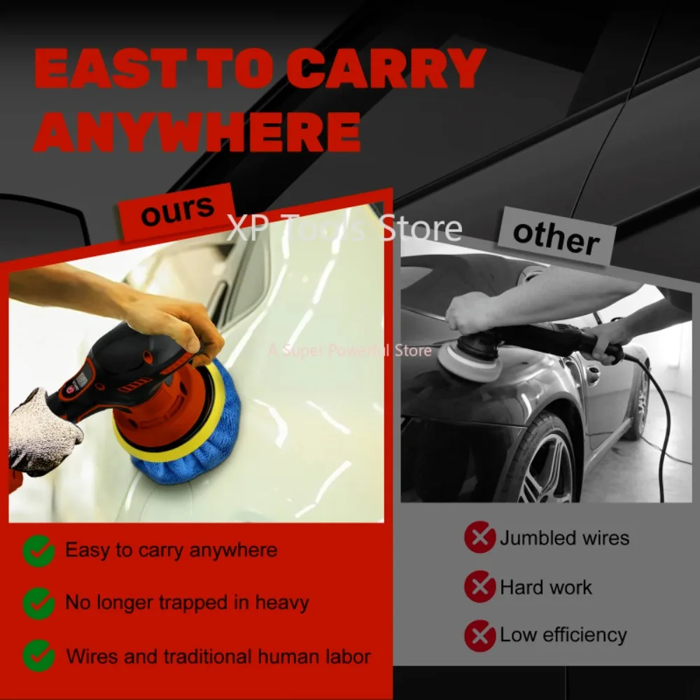 For Milwaukee 18V Battery 8 Variable Speed Up To 5000RPM for Car Detailing Waxing Cordless Car Buffer Polisher Tool