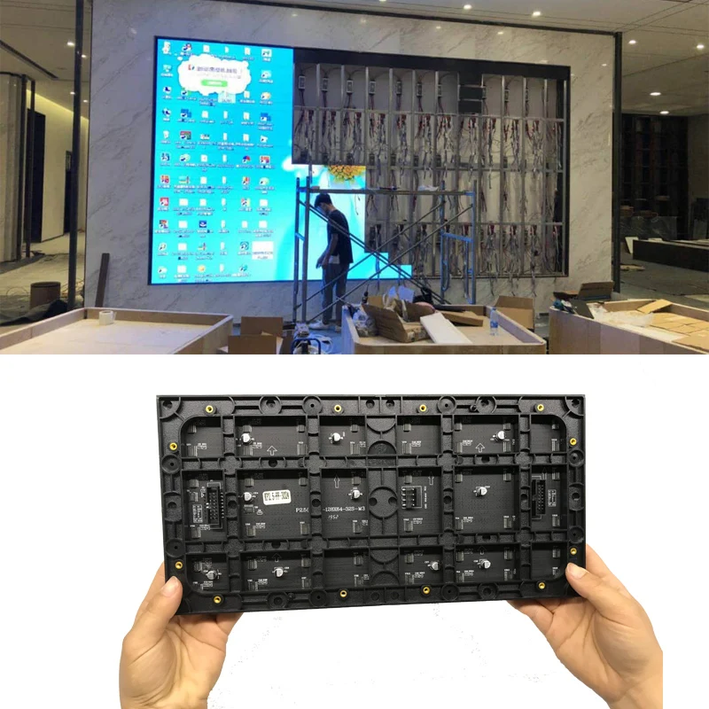 وحدة LED P2 لوحة تلفاز LED داخلية شاشة RGB LED لوحة مصفوفة نقطية P2 128x64 بكسل لوحة LED منخفضة السعر