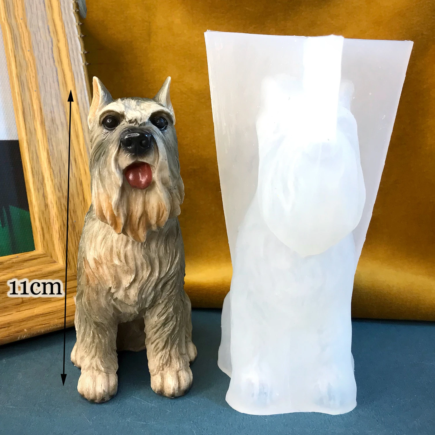 Cute Schnauzer Dog Silicone Mold 3D New Design Dog Epoxy Resin Casting Mold Silicone Molds for Gypsum Dog DIY Home Resin Crafts