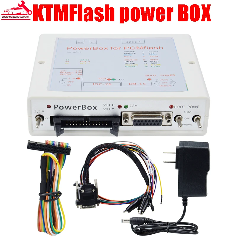 

2022 New KTMFlash Power BOX For ECU OBD Car Openport Via J2534 Power Box Programmer Read/Write Plus With Full Adapters Tool