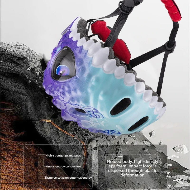 Kids Protective Safety Helmet New Cartoon Dinosaur Child Helmet for Skateboarding Roller Skating Bicycle Balance Bike paten kask view 6