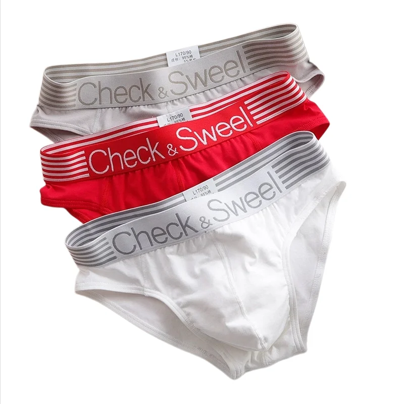 Men's Cotton Briefs – Soft, Breathable & Comfortable with Striped Waistband – Trendy Triangle Underwear for Teens & Young Adults