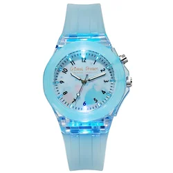 Relógios Digitais Luminosos para Crianças, Relógios Bonitos para Crianças, Padrão Colorido, Meninos, Meninas Quartz Watch, Criativo, Relógio Esportivo