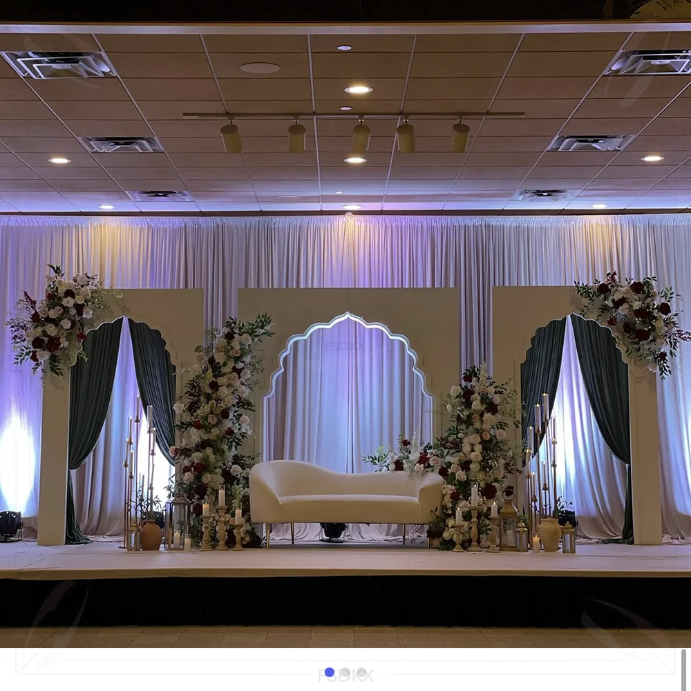 

FSDKX Party Decoration Supplies Wedding Stage Decoration Pvc Arch Acrylic Backdrop Stand White Wedding Stage Arch Backdrop Wall