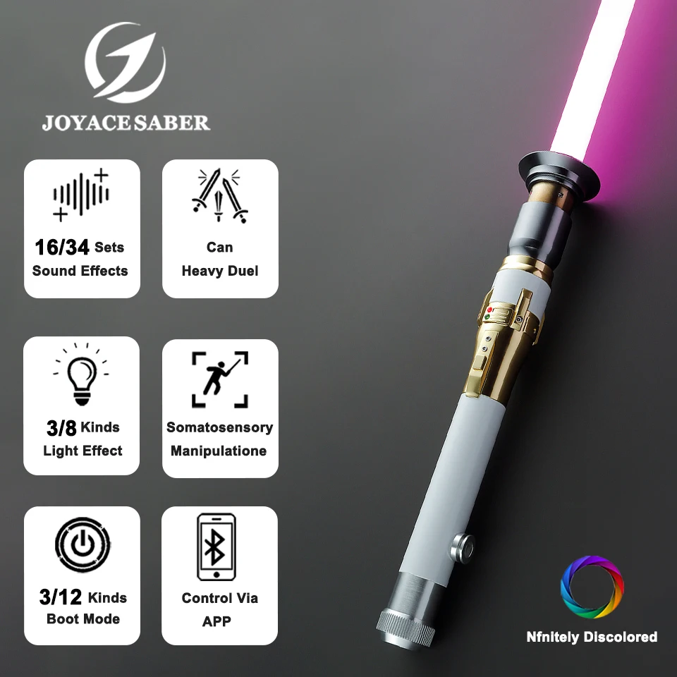 Sabre laser avec poignée en métal, épée laser Neopixel, sabre laser Jedi, jouets de cosplay, duel Shoous, pomérace