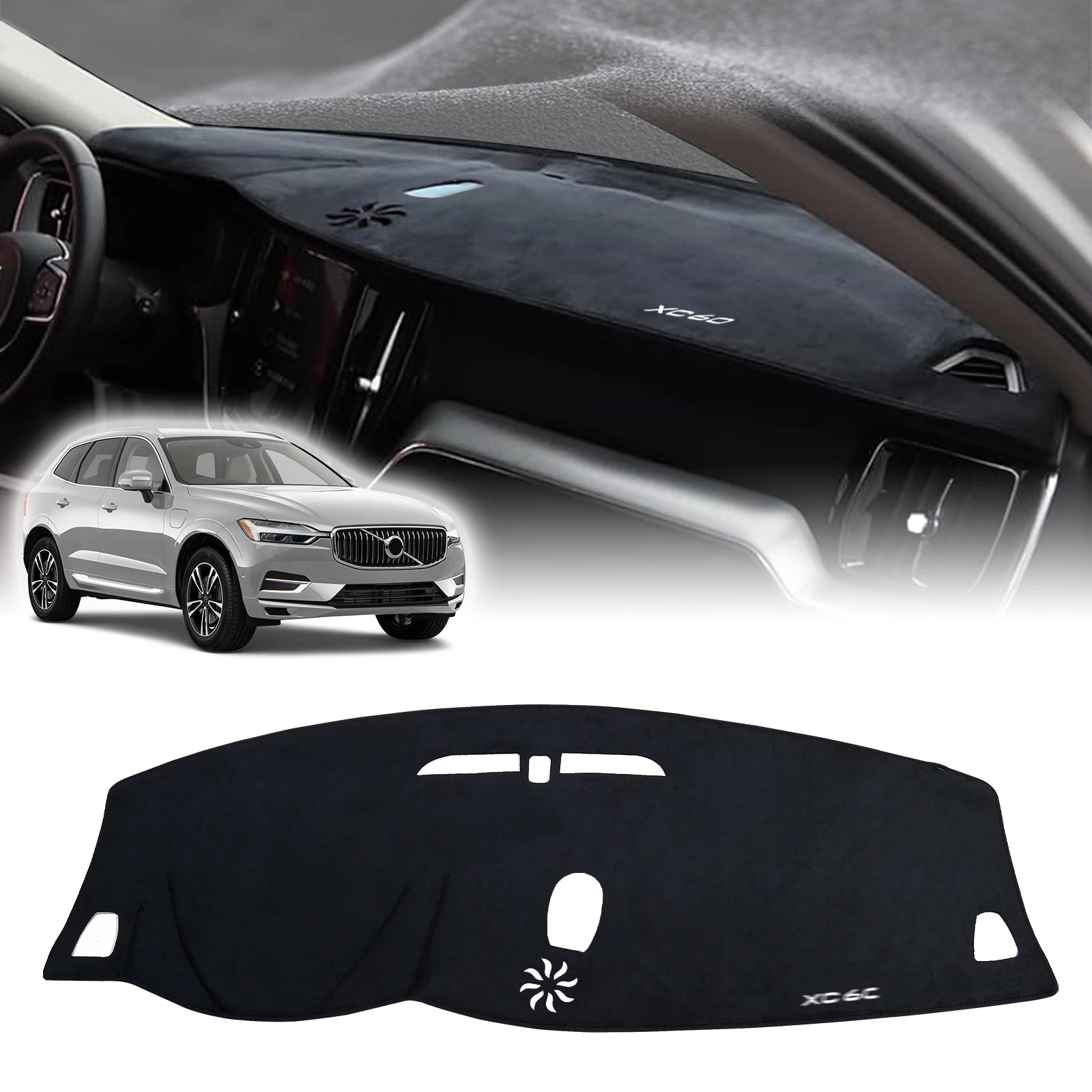 

fit for Volvo XC60 2026 2025-2018 Car Accessories Dashmat Dashboard Cover Pad Protective Carpet Leather DashMat Sunshade