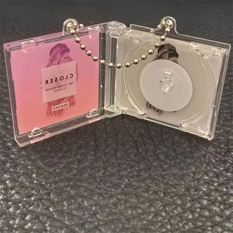1PC Mini Plastic CD Disc Case Blank Album Key Chain Peripheral Commemorative Key Holder For DIY Backpack Pendant﻿