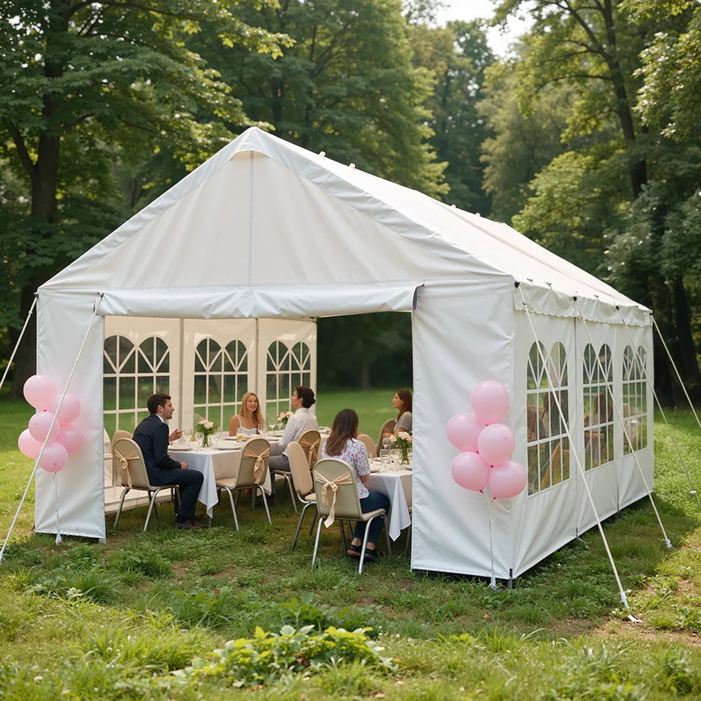 10ft X 20ft Waterproof and UV-resistant Carport/awning/party Tent/outdoor Gazebo with Removable Side Walls for Easy Storage. Suitable for Commercial Use Such As Parties, Weddings, and Barbecues.