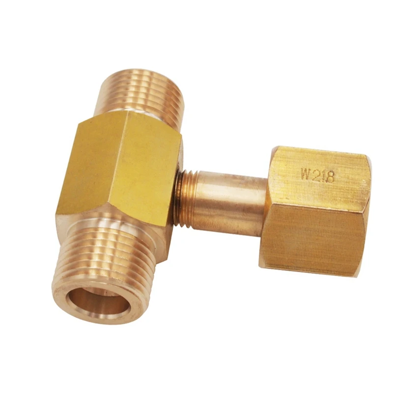 

Aquarium tank adapter W21.8-14 CO2 Tank Bottle Brass Threaded Tee Fitting 3 Way Connector