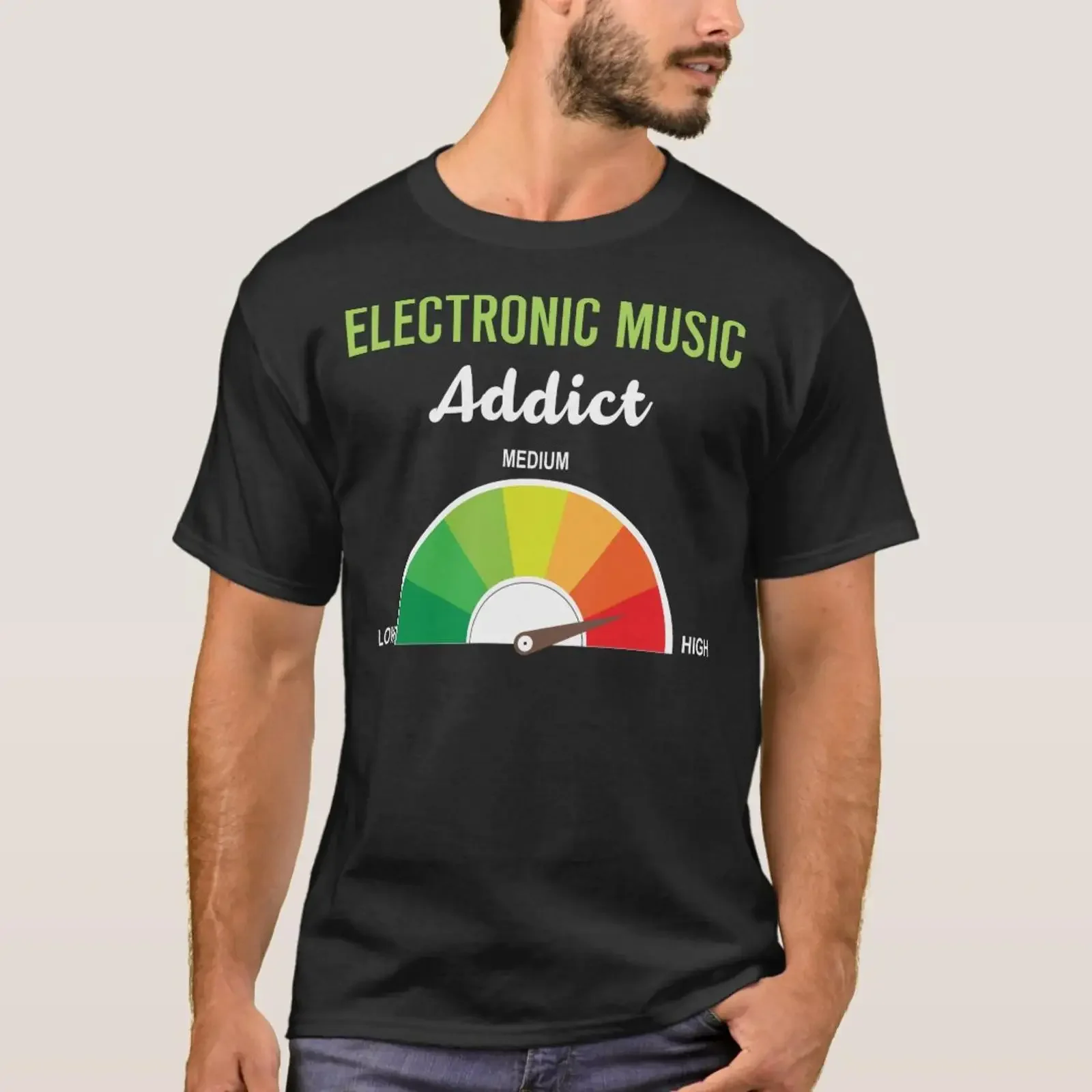 Addiction Electronic Music T Shirt vintage Washed Unisex Versatile Slightly designer clothes Breathable fashion