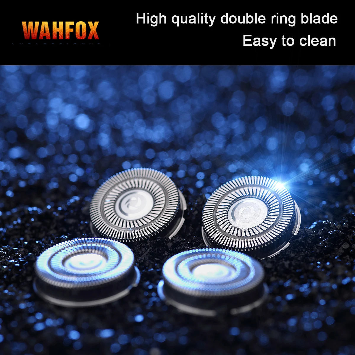 WAHFOX 4 PCS Shaver Replacement Blades For Skull Pitbull Carver PRO 4 Head Replacement Blade Fit SKULL SHAVER HEAD