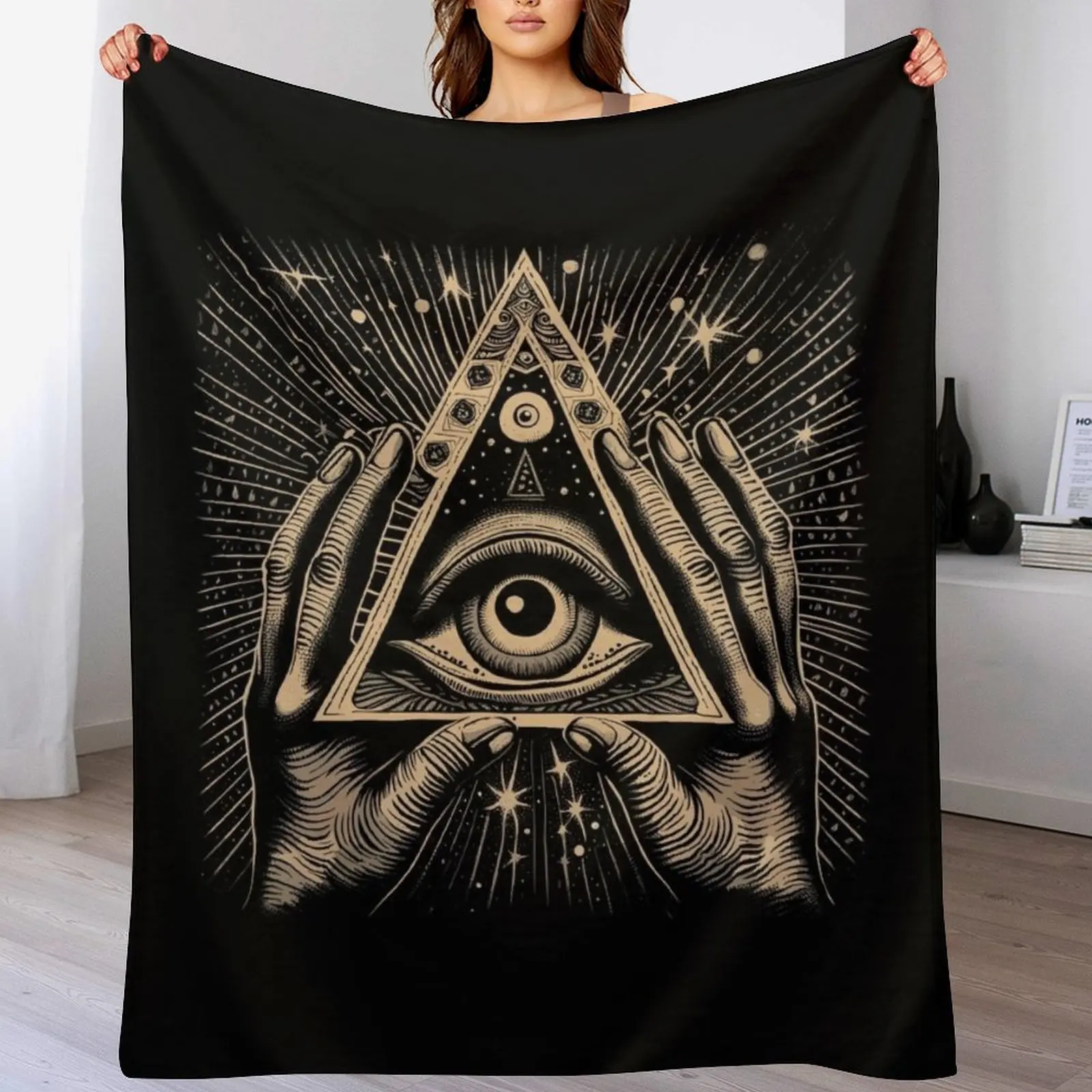 

All Seeing Eye Throw Blanket Bed Beach halloween Blankets