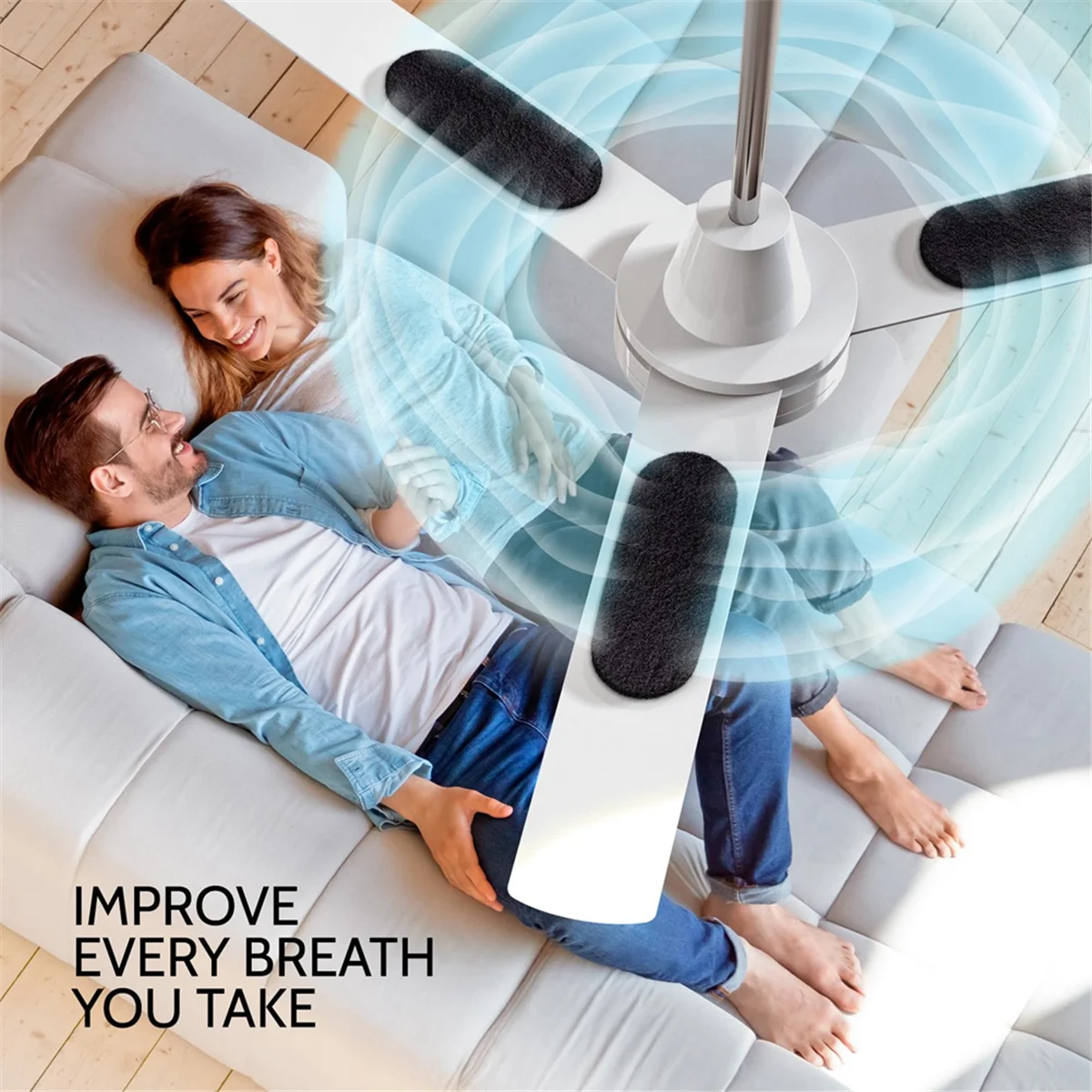 Filtros de ventilador de teto ABKR para lâminas Conjunto de 5 filtros de ar com eliminador de odor de carvão ativado e purificadores de ar