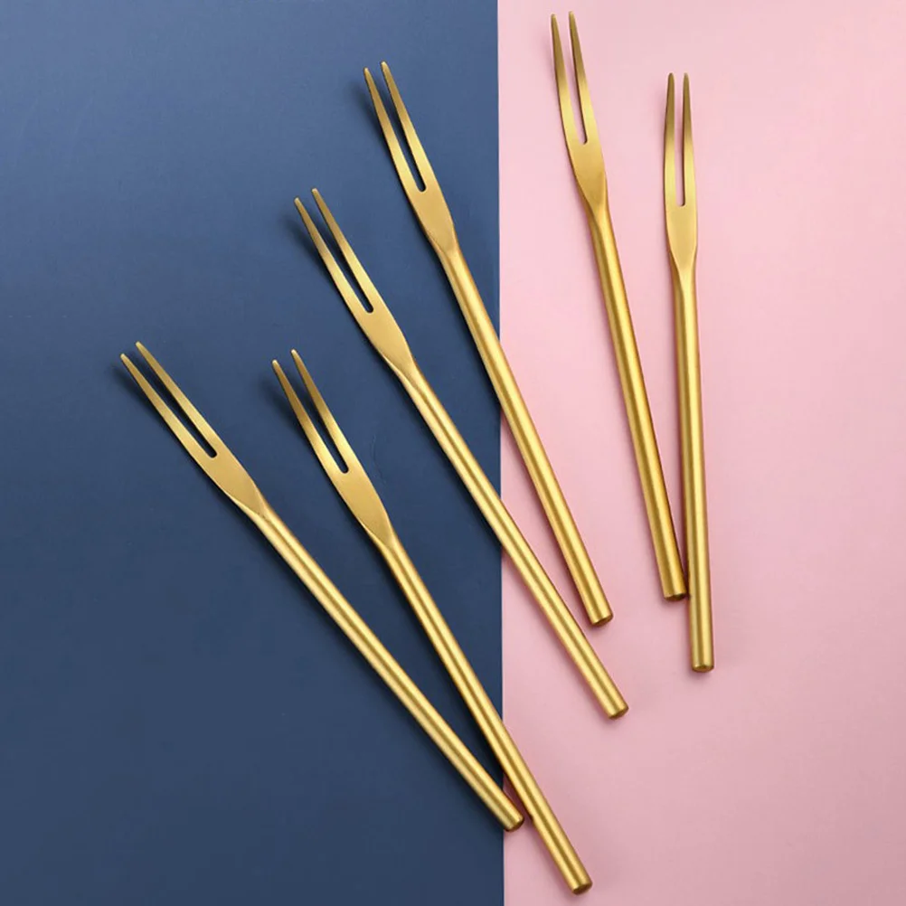 

4Pcs Stainless Steel Fruit Forks Creative Dessert Cake Picks Party Supplies Wedding Home Banquet Bar Fruit Forks