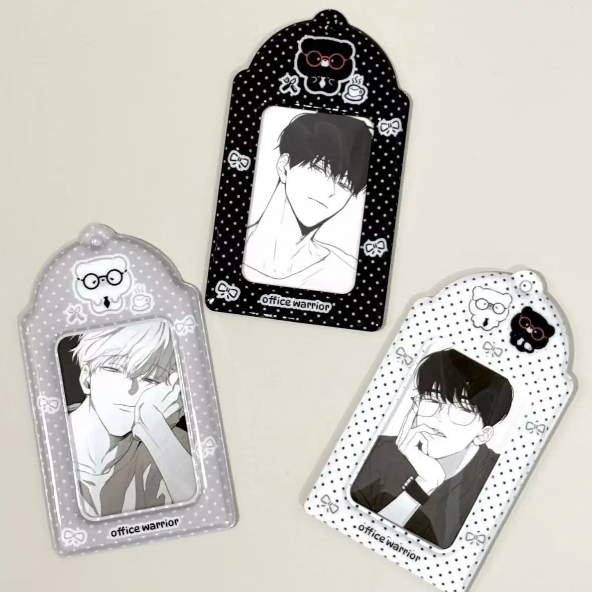 3pcs Cartoon Polka Dot Card Holder Kpop Photocard Protector PVC 3 Inch Photocard Storage Sleeve