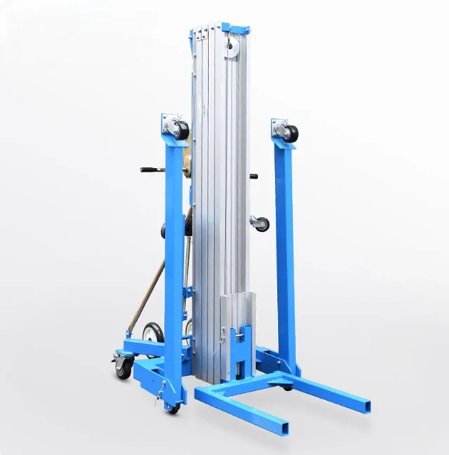New Portable Manual Lift 6.5 7.5m Aerial Work Platform Lift Pallet Cargo Lifting Tool Wire Rope Material Aluminum Alloy Vertical