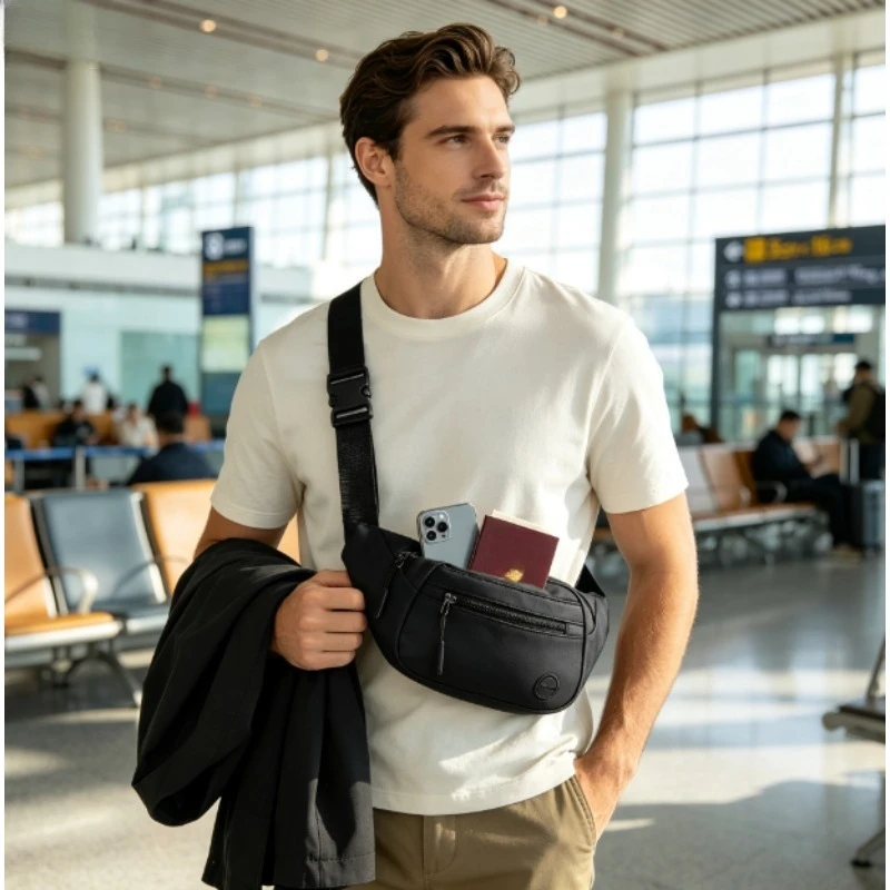 Unisex Large Capacity Chest Bag Multifunctional Waterproof Fanny Pack Men Women Casual Sports Waist Bag Business Cashier Money