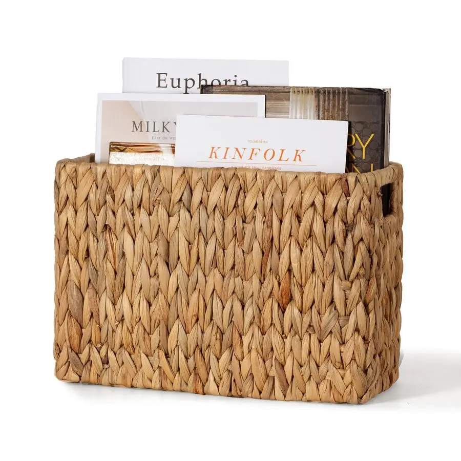 

Держатель для журналов в макраме. Уникальная корзина ручной работы для книг усилителя. Домашний декор, эксклюзивное плетение из хлопчатобумажной веревки, цельная деталь.