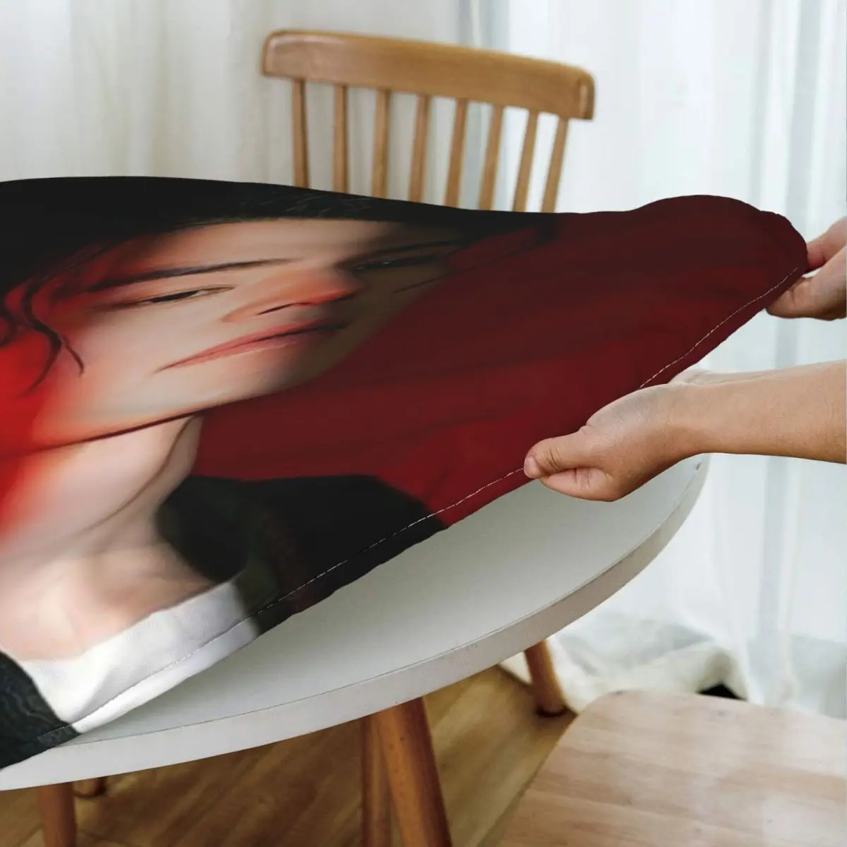 Lee Dong Wook Waterproof Round Tablecloth Oilproof Table Cloth for Kitchen Events Dining Table Cover