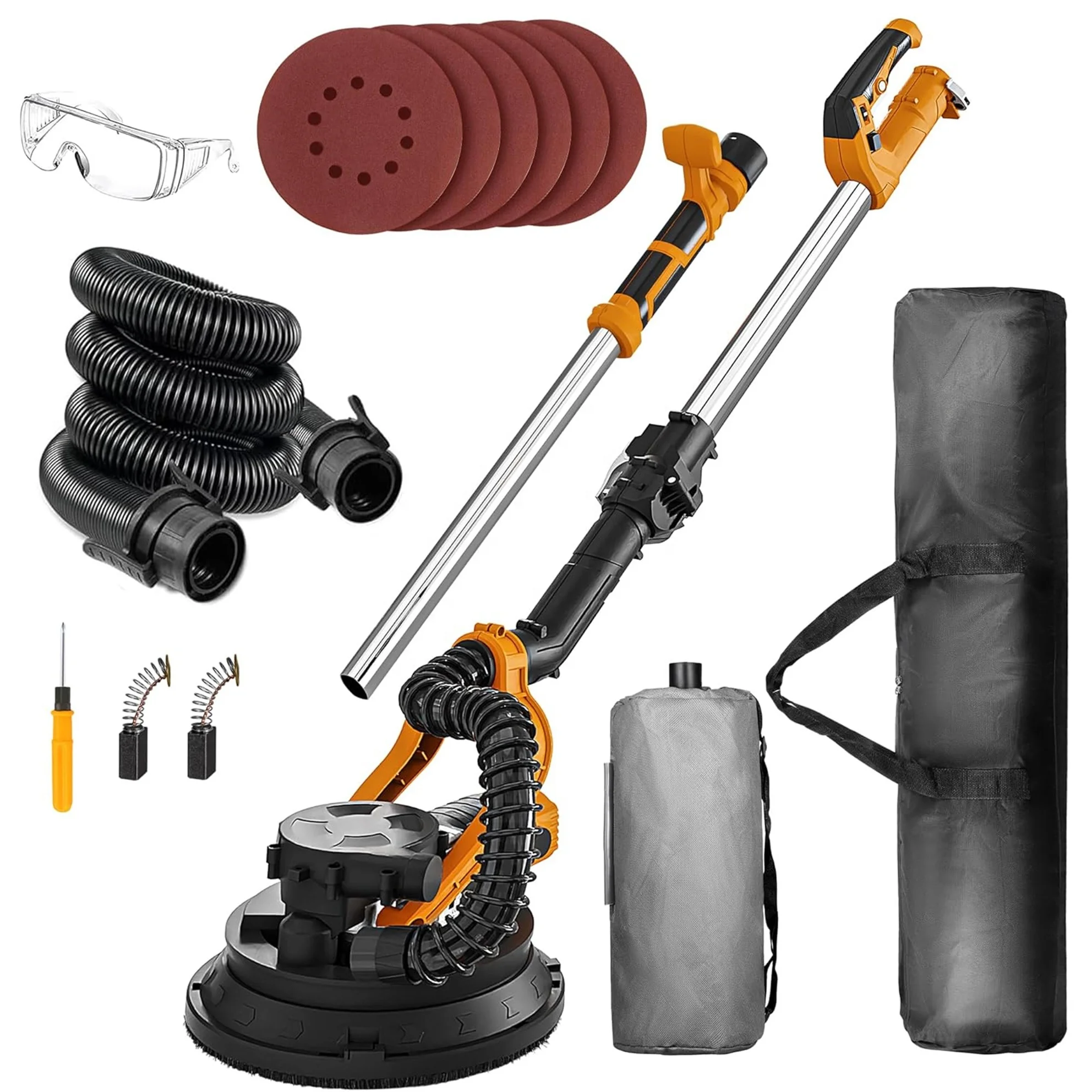 Drywall Sander 880W with Vacuum Dust Collection 6 Variable Speed Extendable Handle Dustless Floor Sander for Popcorn Ceiling