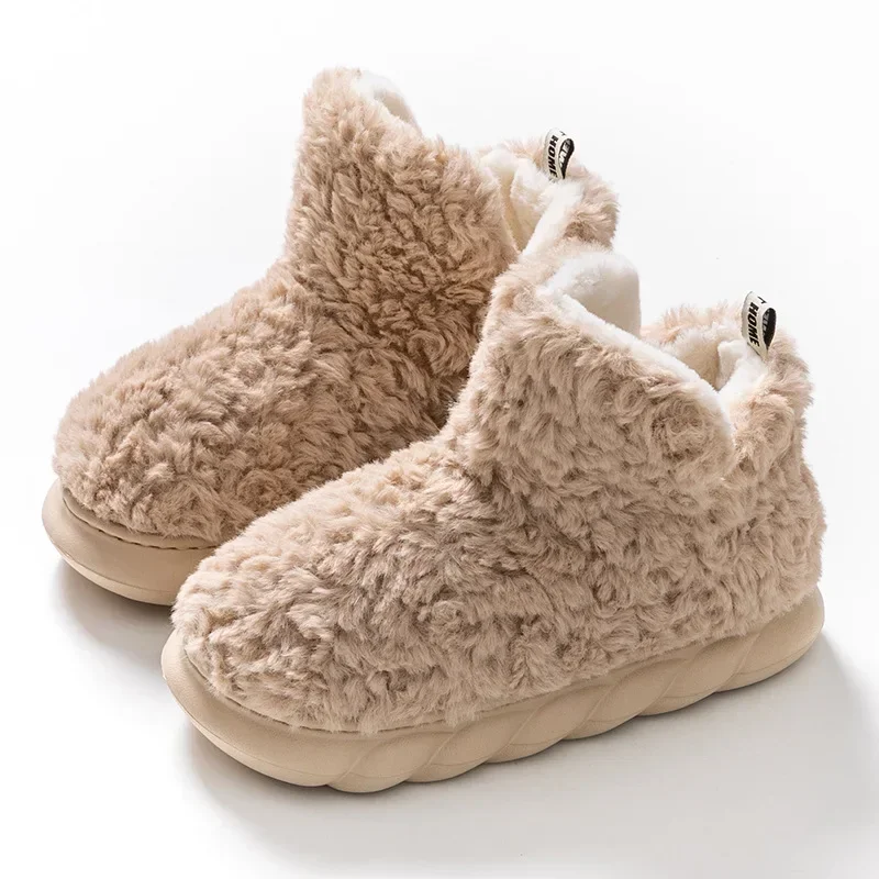 2024 donne calde pantofole di pelliccia inverno nuove scarpe di cotone addensato Indoor outdoor femminile antiscivolo peluche stivali da neve