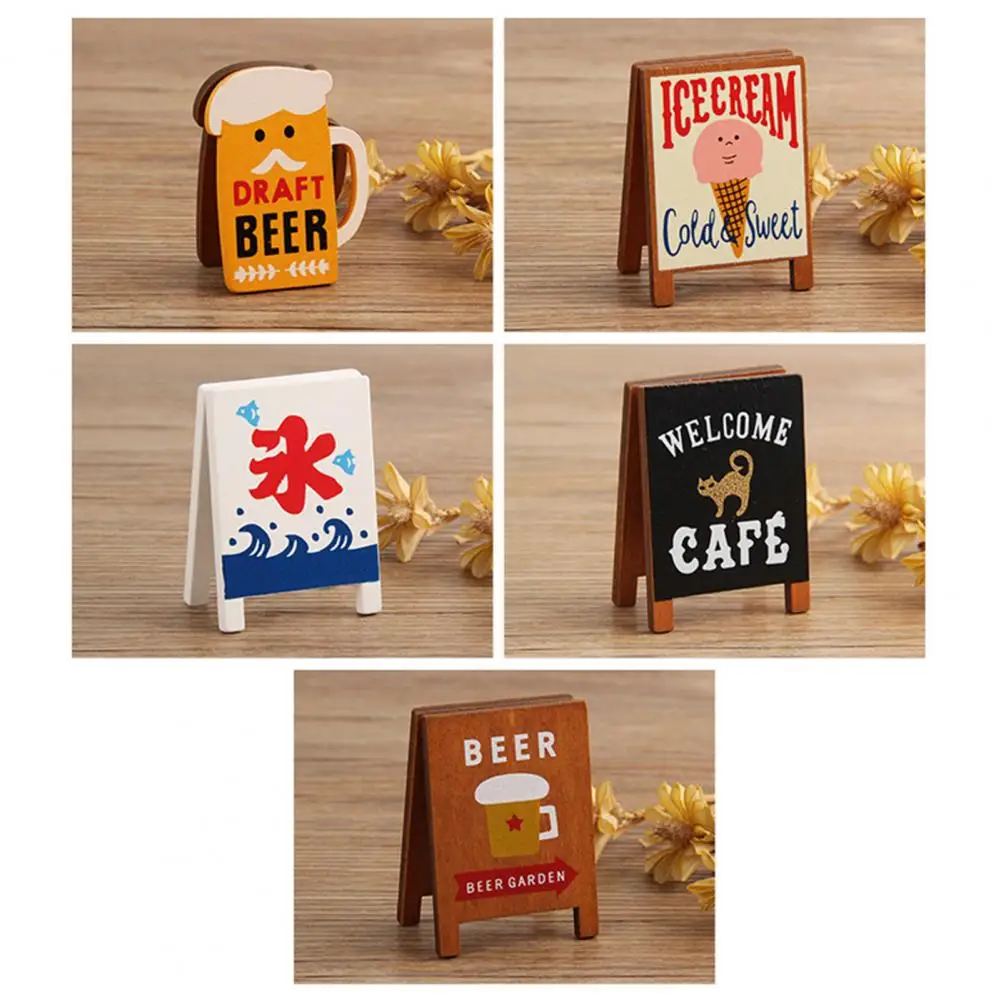 Decorative Card Holder Strong Grip Wood All Match Vertical Note Clip for Desktop