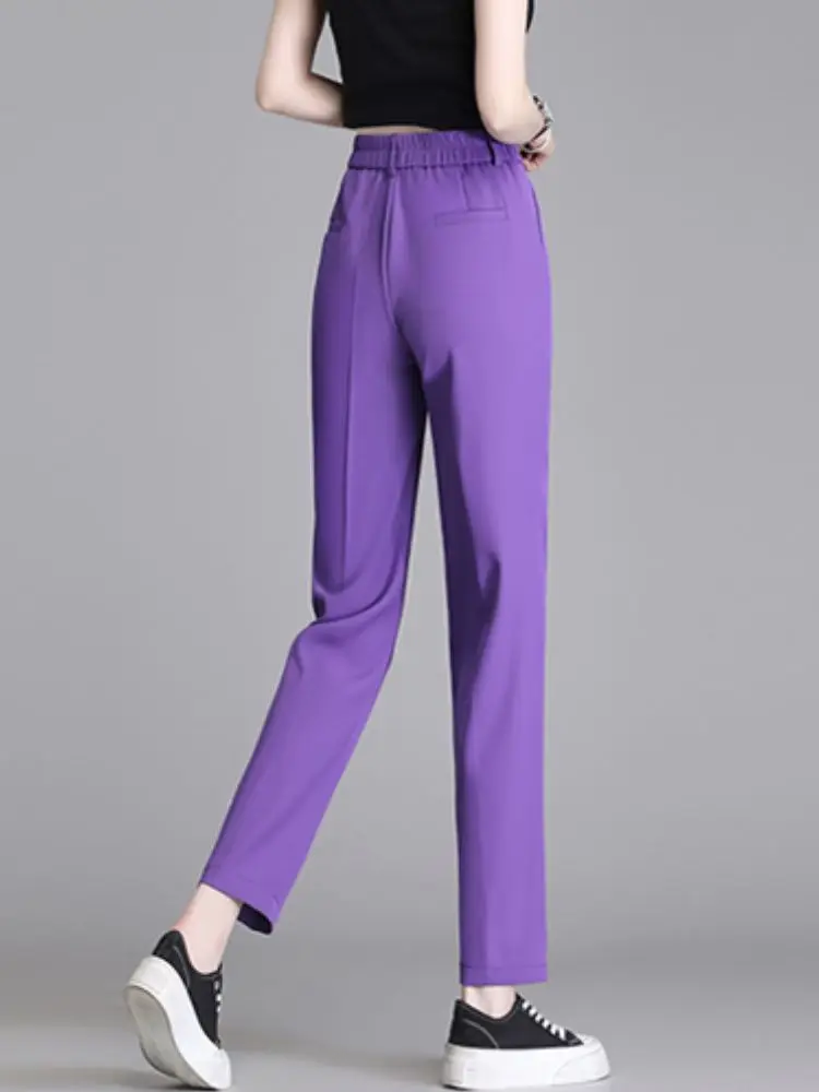 Women High Waist Straight Harem Pants Fashion Office Lady OL Style Solid Formal Suit Pants Trousers Womens Pantalones Mujer 2024