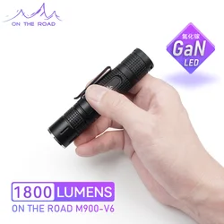 ON THE ROAD M900-V6 mini Flashlight Hard Light small Torch LED Strong light long-range outdoor flashlight Light jade flashlight