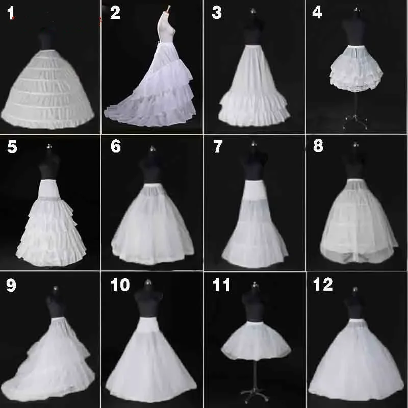 White 6 Hoops Petticoats for Wedding Dress Crinoline Underskirt Cheap Price Wedding Accessories For Brial Ball Gown