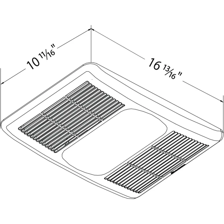 Ventilatore di scarico per bagno Delta con termostato riscaldatore leggero per bagni moderni 80 CFM Bianco Ventilazione ad alta efficienza energetica con costruzione