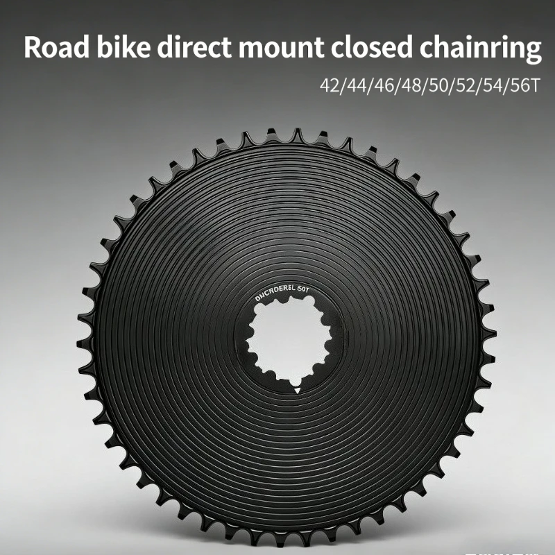 

Road Bike Single Chainring, 8-12 Speed Narrow-Wide Tooth, 3-Bolt Direct Mount, CNC Machined Aluminum Alloy Closed Chainring