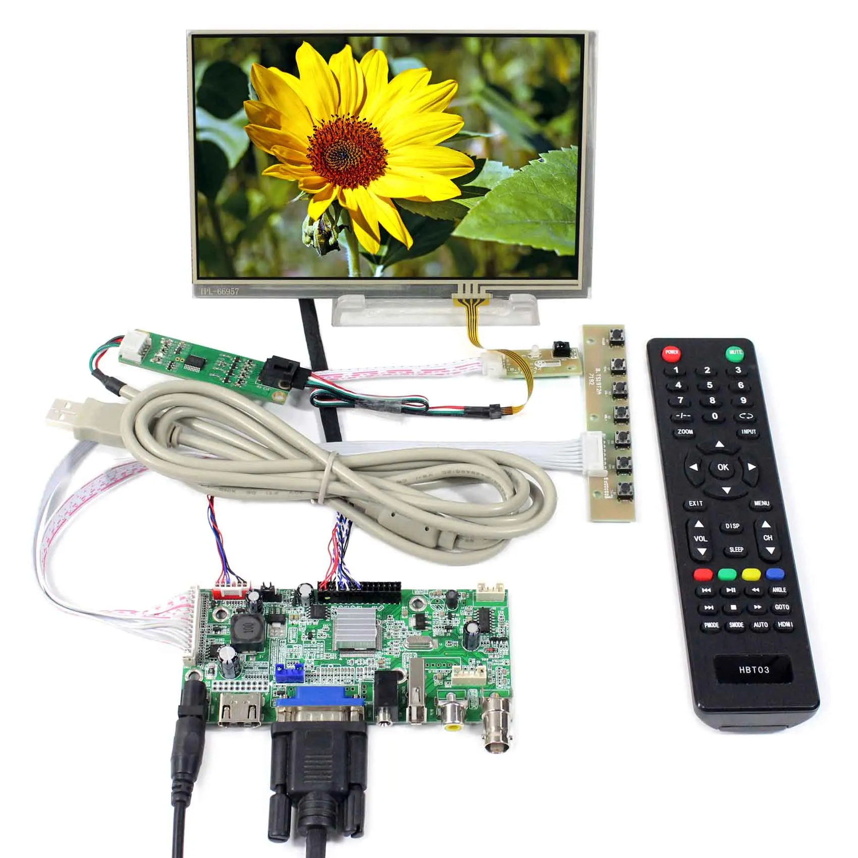 HDM I VGA AV USB LCD Controller Board 7inch N070ICG 1280X800 Touch LCD Screen