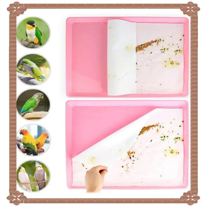 24-Hour Delivery Bird Cage Liner Papers 100PCS, Disposable For Pet Bird Parrot Paper Liners Precut Absorbent Cushion Pad Mat