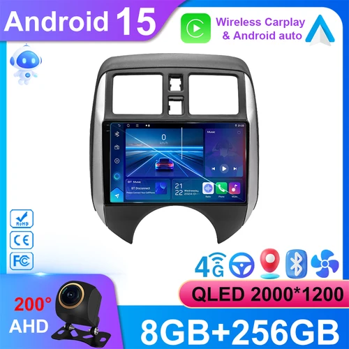 9 ""Android 15 para Nissan Versa Note 2013 - 2017 conductor manual Radio de coche pantalla reproductor Multimedia navegación GPS 2din DVD Carplay