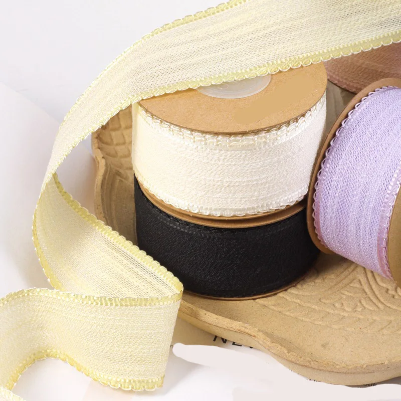 10 Yards 38MM  Hollow Lace Double-Sided Ribbon Single Color Hair Bows DIY Crafts Gift Wrapping Handmade Accessories Decoration