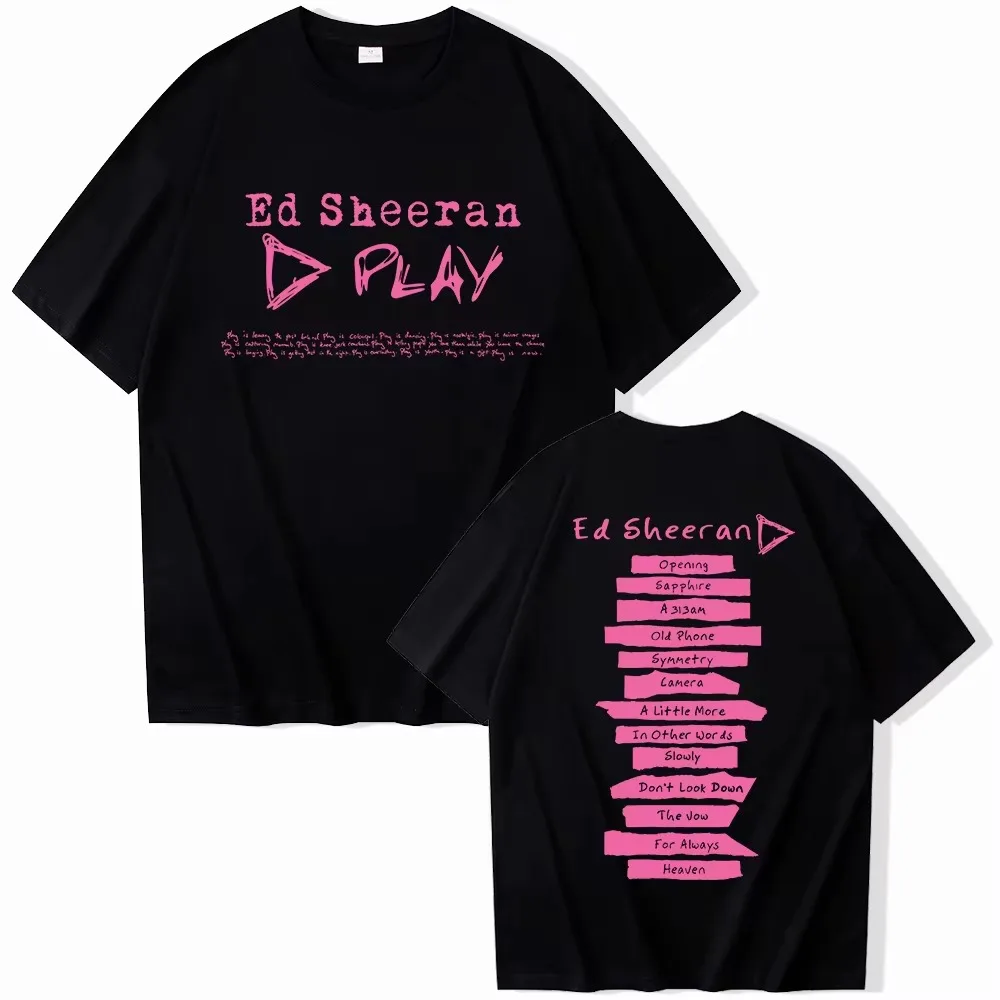 Ed Sheeran Tour 2025 Cottton T-shirt Men's Women Ed Sheeran Play Album Music Printing Printed Male T Shirts Round Neck Tee-shirt