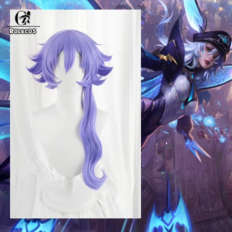 Rolecos game LOL battle bat Xayah cosplay wig 45cm blue color women Xayah wigs heat resistant synthetic hair