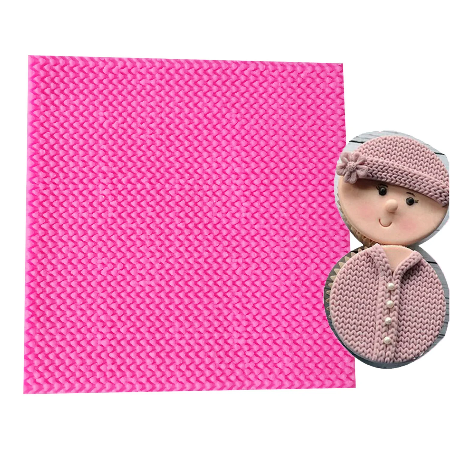 Silicone Baby Knit Weave Fondant Mould Knitting Molds Embosser Border For Cake Sugarcraft Decoration Fondant Sugar Form