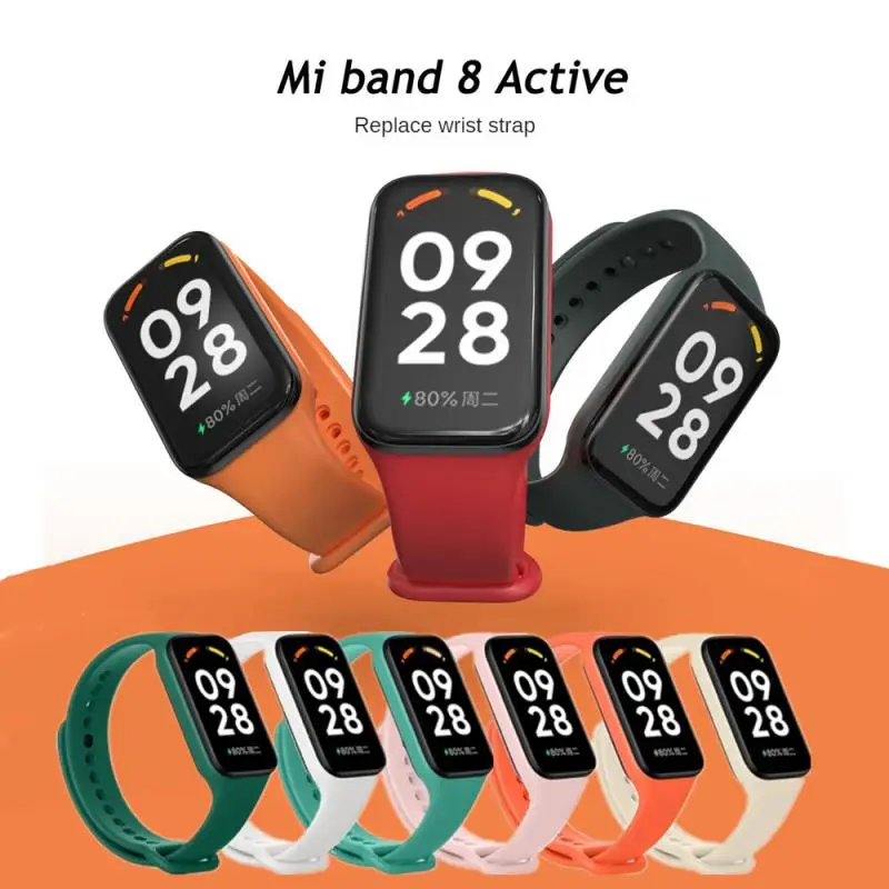 Silicone Wristband Strap For Xiaomi Smart Band 8 Active Bracelet Replacement TPU Watchband Strap Soft Breathe Mi band 8 Strap