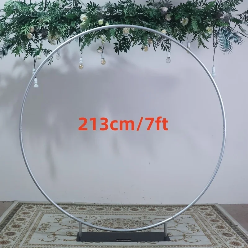 7ft/213cm Velvet Round Backdrop Aluminium Frame Fabric Cover Balloon Stand Party Supplies Photography Background for Wedding