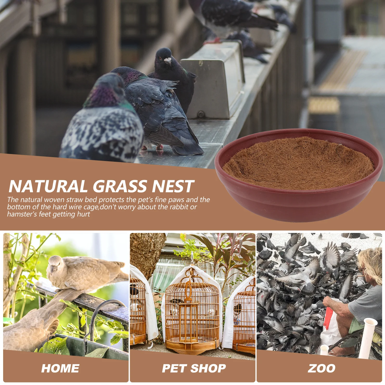 

1Set Pigeon Nest Durable Coir Pad Lightweight Breathable Bird Nest Mat Reusable Pet Pigeon Accessory Breeding Supplies