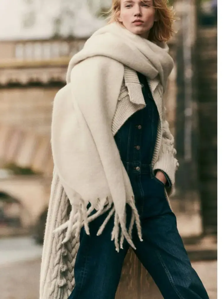 Woman Winter Keep Warm Solid Color Scarf High Quality Simple Windproof Scarf New Fashion Comfortable Long Tassel Outdoor Shawl