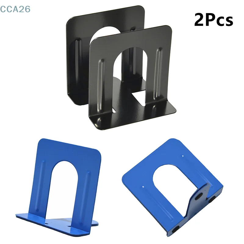 

2Pcs Metal Bookends Heavy Duty Book Clips Book Clamps Desktop Magazine Holder Book Braces Rack For School Office Supplies