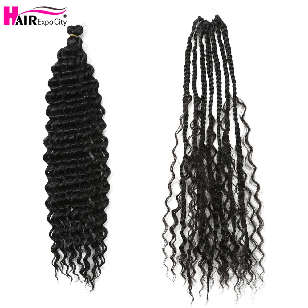 Synthetic Deep Twist Crochet Hair 22-28 Inch Natural African Curls Wavy Braiding Hair Extensions Brown Blonde Hair Expo City