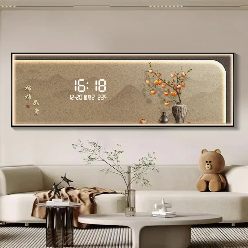 With Thermometer Wall Clock Design Nordic Luxury Living Room Large Wall Clock Bedroom Rectangle Horloge Murale Home Decoration