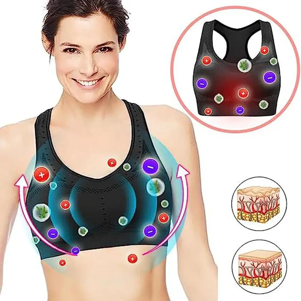 Nylon Ion Lifting Lymphvity Detoxification Bra Seamless Design Breathable Ion Shaping Bra Cellulite Elimination Cotton