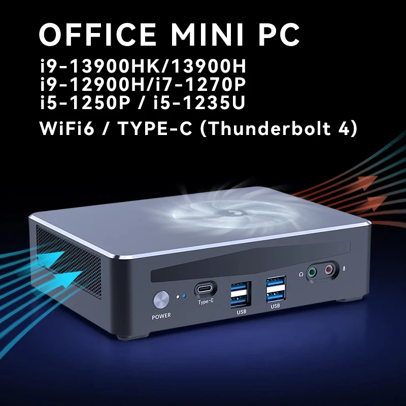 미니 PC 13 세대 인텔 코어 i9-13900HK, 14 코어, DDR5 M.2 NVME SSD, WiFi6 2.5GbE, C 타입 썬더볼트 4, 2xHDMI2.0 DP, 4K 윈도우 10/11 