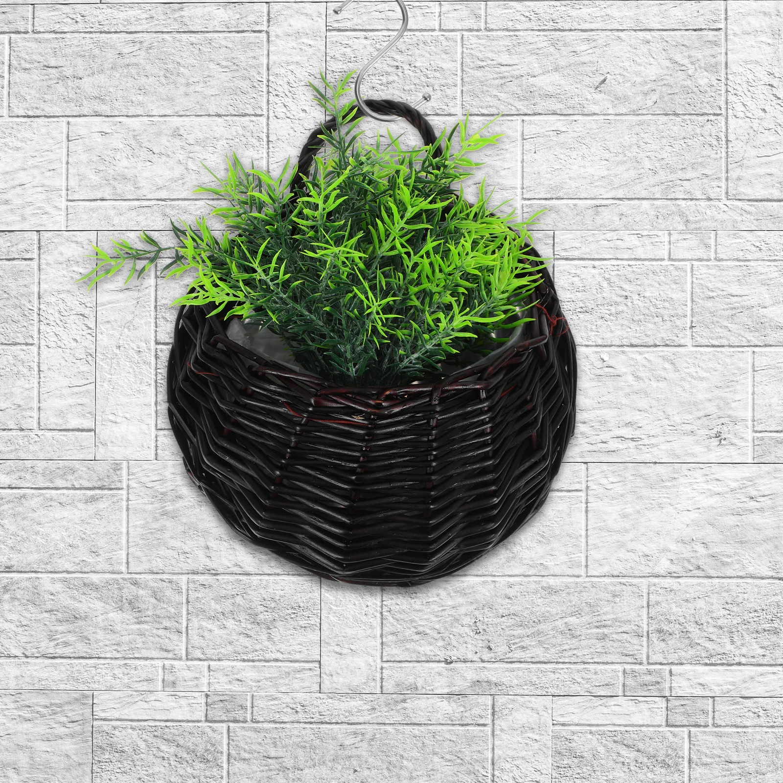 

Hanging Storage Basket Woven Rattan Wall Decor Multifunctional Large Capacity Spacesaving Solution for Plants Indoor