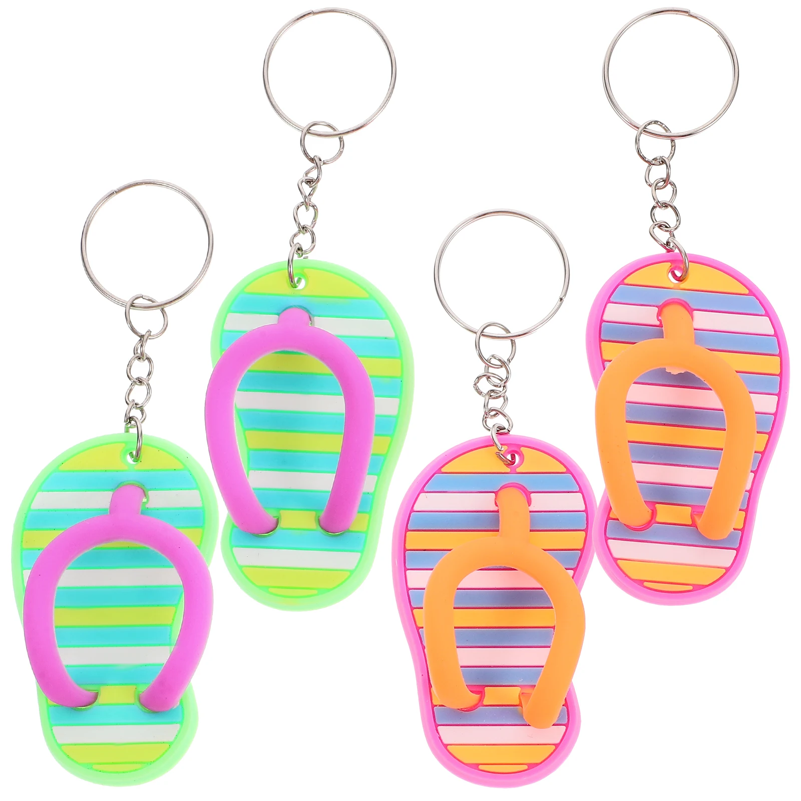 

2 Pairs Key Chain Pendant Fun Keychains Slipper Cute Cartoon Hanging Hawaiian Beach Holiday Party Favors Slippers
